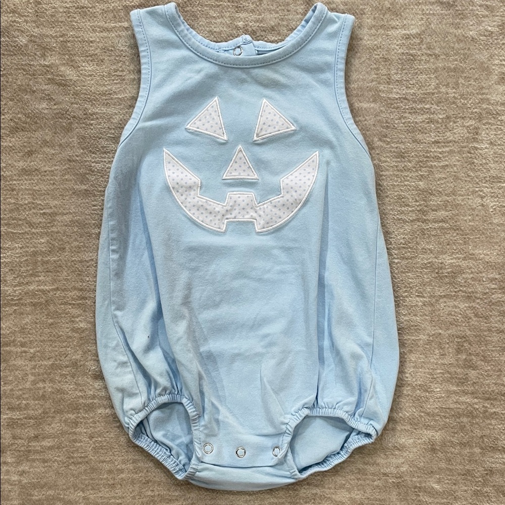 Blue Pumpkin Face Kids One Piece